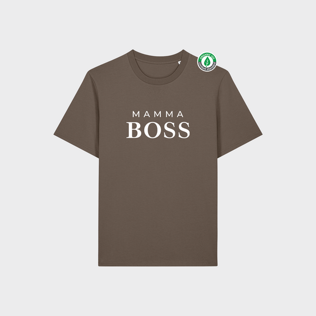 Organiskās kokvilnas T-krekls "Mamma BOSS"