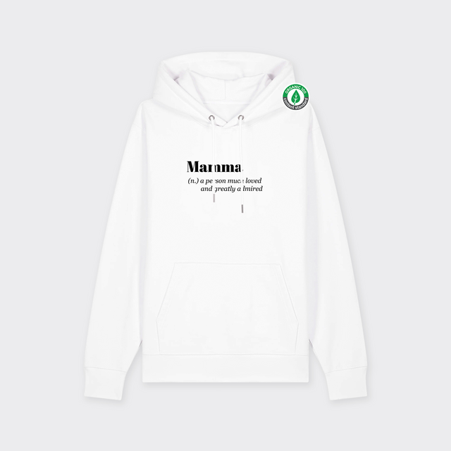 Organiskās kokvilnas hūdijs "Mamma (n.)"