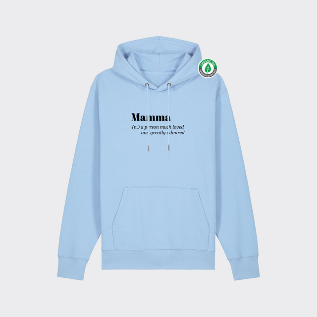 Organiskās kokvilnas hūdijs "Mamma (n.)"