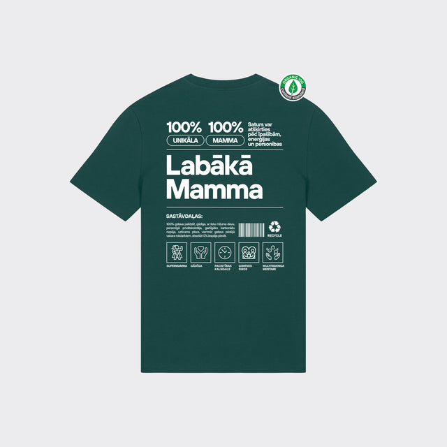 Organiskās kokvilnas T-krekls "Mamma Etiķete"