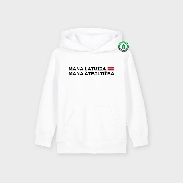 Organiskās Kokvilnas Bērnu Hūdijs "Mana Latvija" #1