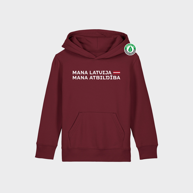 Organiskās Kokvilnas Bērnu Hūdijs "Mana Latvija" #1