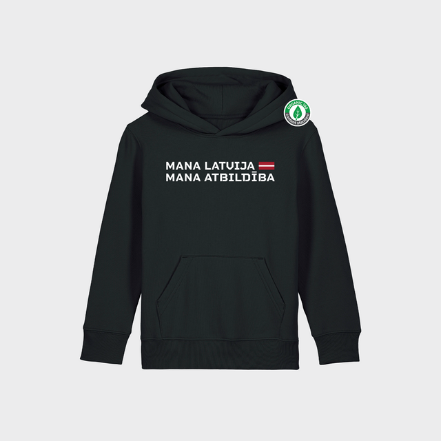 Organiskās Kokvilnas Bērnu Hūdijs "Mana Latvija" #1