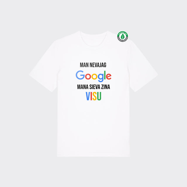 Organiskās kokvilnas T-krekls "Man nevajag Google"