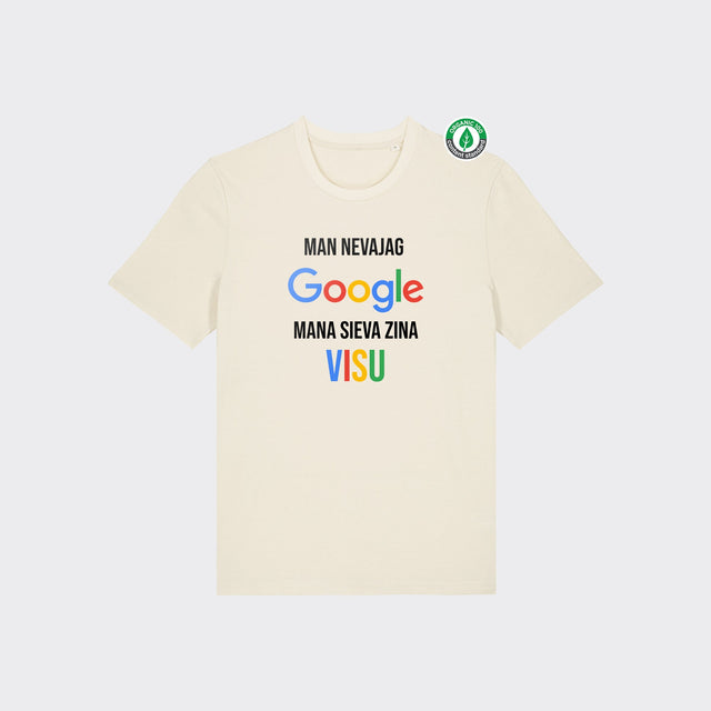 Organiskās kokvilnas T-krekls "Man nevajag Google"