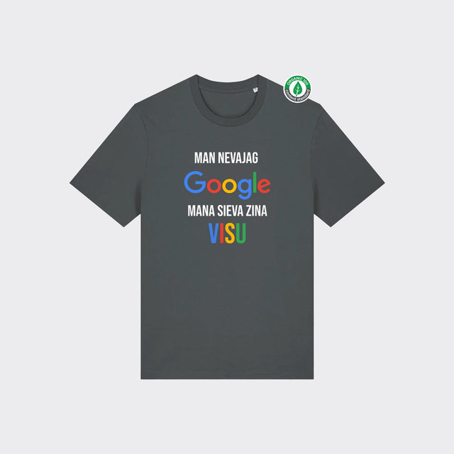 Organiskās kokvilnas T-krekls "Man nevajag Google"
