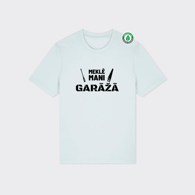 Organiskās kokvilnas T-krekls "Meklē mani garāžā"