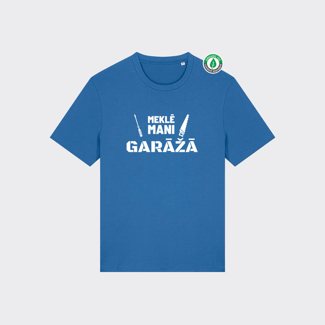 Organiskās kokvilnas T-krekls "Meklē mani garāžā"