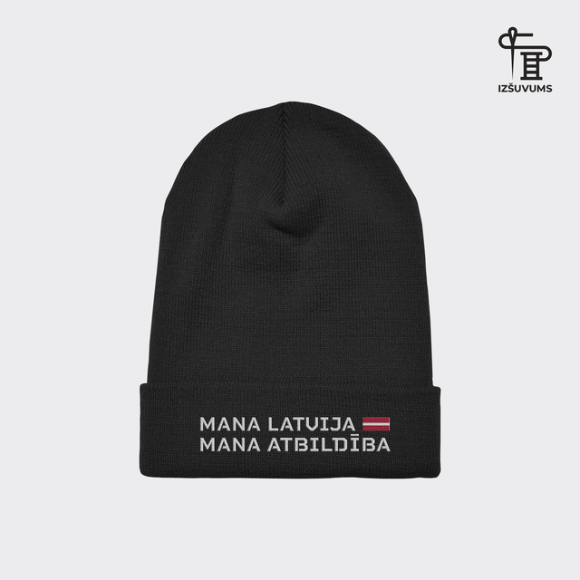Izšūta ziemas cepure "Mana Latvija"