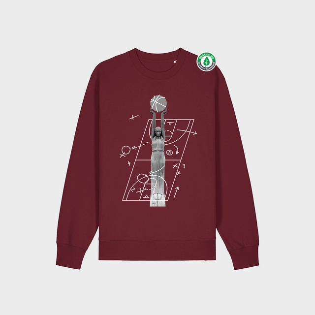 Organiskās kokvilnas džemperis "Milda Basketboliste Melnbalts"