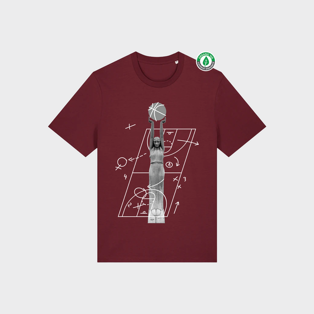 Organiskās kokvilnas T-krekls "Milda Basketboliste Melnbalts"