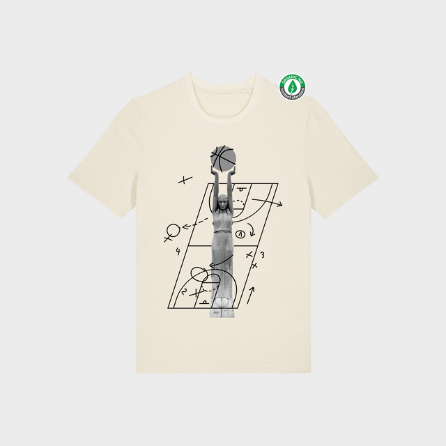 Organiskās kokvilnas T-krekls "Milda Basketboliste Melnbalts"