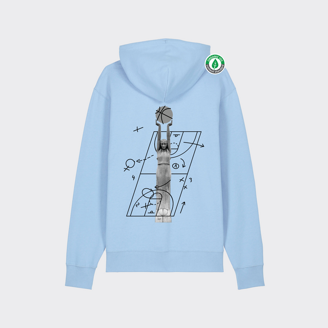 Organiskās kokvilnas hūdijs "Milda Basketboliste Melnbalts"