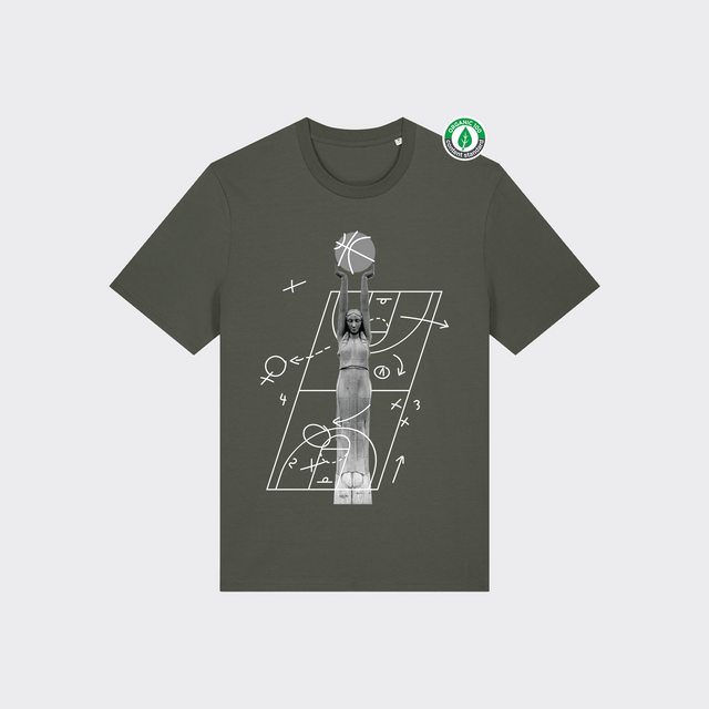 Organiskās kokvilnas T-krekls "Milda Basketboliste Melnbalts"