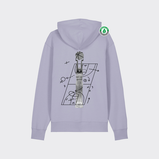 Organiskās kokvilnas hūdijs "Milda Basketboliste Melnbalts"