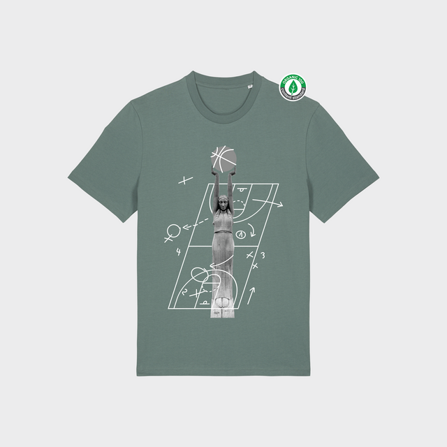 Organiskās kokvilnas T-krekls "Milda Basketboliste Melnbalts"