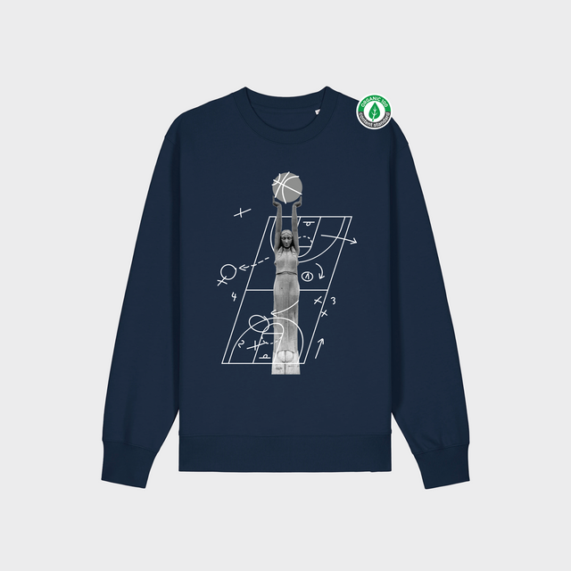 Organiskās kokvilnas džemperis "Milda Basketboliste Melnbalts"