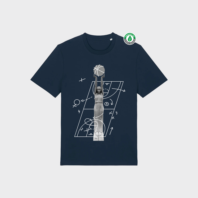 Organiskās kokvilnas T-krekls "Milda Basketboliste Melnbalts"