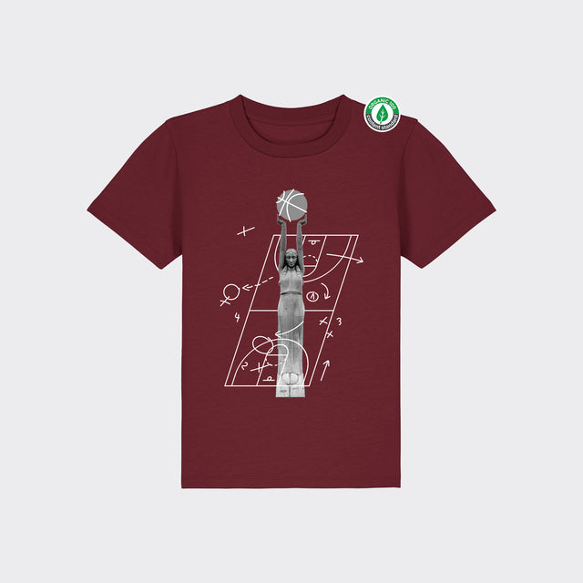 Organiskās kokvilnas bērnu T-krekls "Milda Basketboliste Melnbalts"