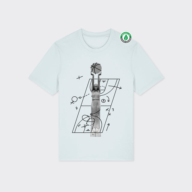 Organiskās kokvilnas T-krekls "Milda Basketboliste Melnbalts"