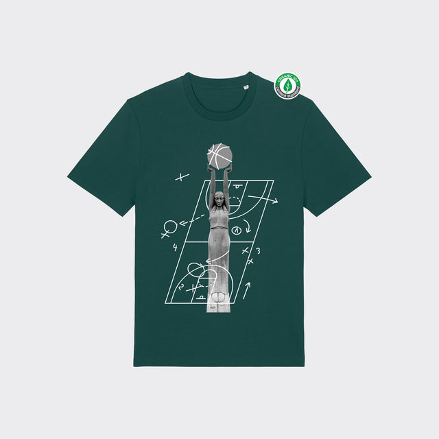 Organiskās kokvilnas T-krekls "Milda Basketboliste Melnbalts"