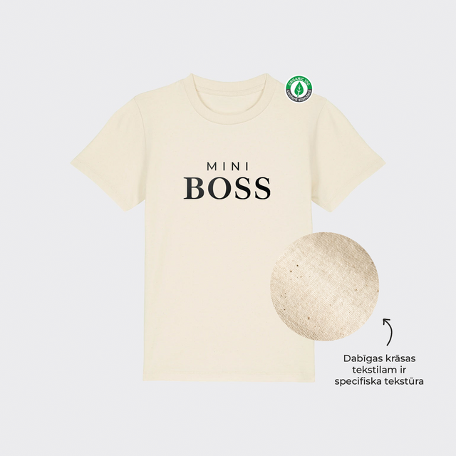 Organiskās kokvilnas bērnu T-krekls "Mini BOSS"