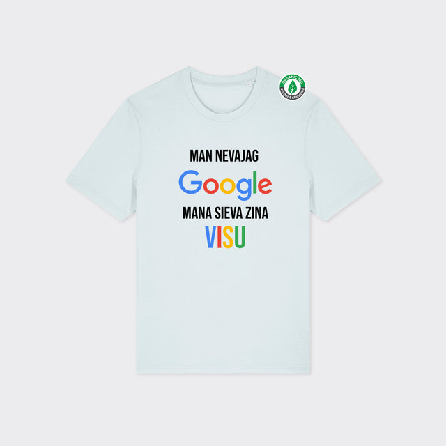 Organiskās kokvilnas T-krekls "Man nevajag Google"