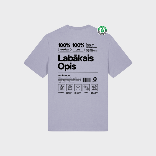 Organiskās kokvilnas T-krekls "Opis Etiķete"