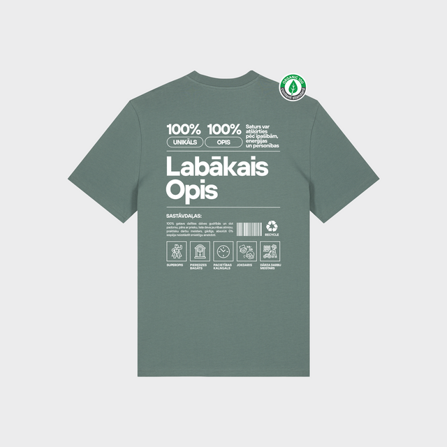 Organiskās kokvilnas T-krekls "Opis Etiķete"