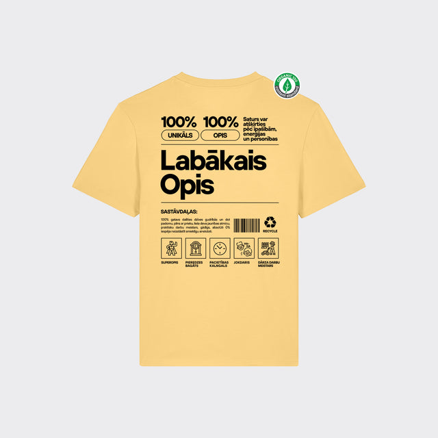 Organiskās kokvilnas T-krekls "Opis Etiķete"