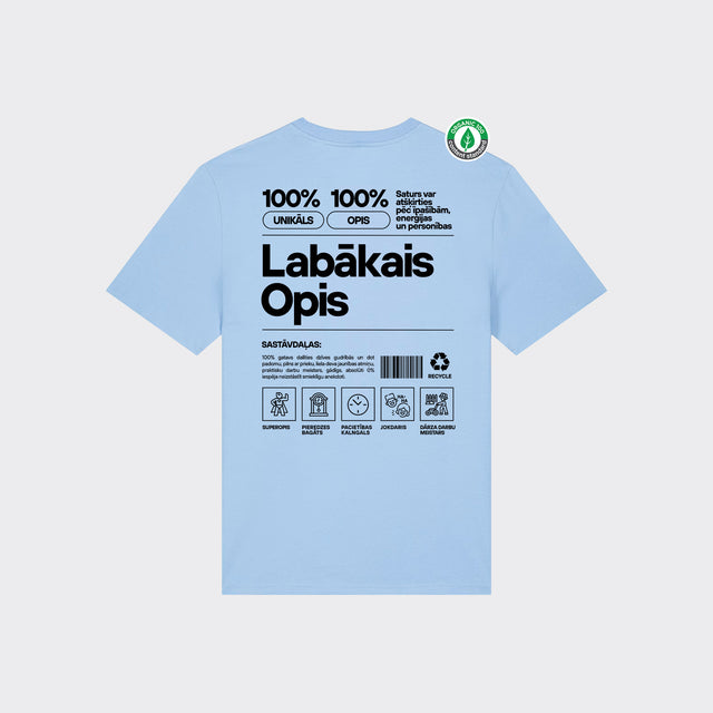 Organiskās kokvilnas T-krekls "Opis Etiķete"