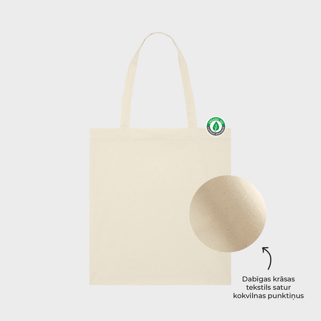 Organiskās kokvilnas auduma maisiņš Light Tote Bag