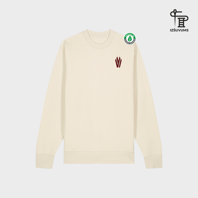 Izšūts organiskās kokvilnas džemperis "Patriota lentīte"