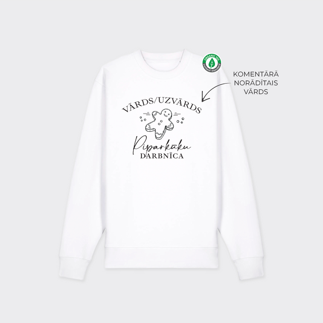 Personalizējams Organiskās kokvilnas džemperis "Piparkūku darbnīca"