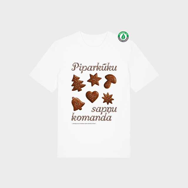 Organiskās kokvilnas T-krekls "Piparkūku komanda"