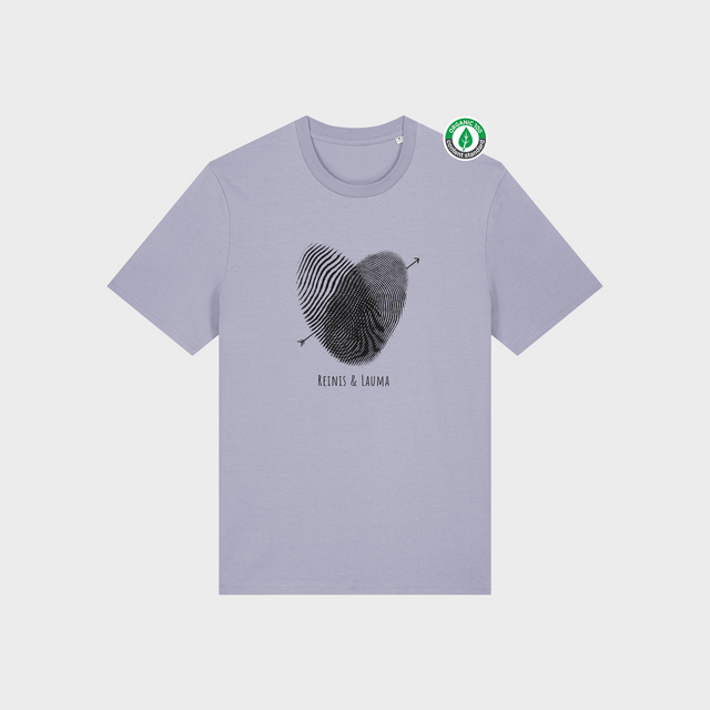 Organiskās kokvilnas Personalizējams T-krekls "Pirkstu nospiedumu sirds"