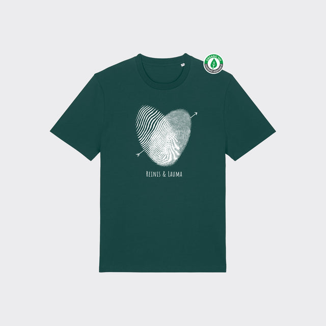 Organiskās kokvilnas Personalizējams T-krekls "Pirkstu nospiedumu sirds"