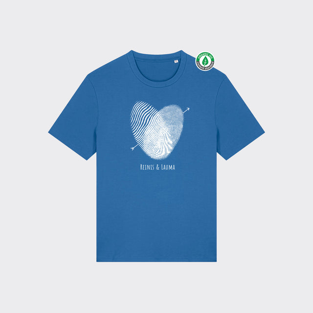 Organiskās kokvilnas Personalizējams T-krekls "Pirkstu nospiedumu sirds"