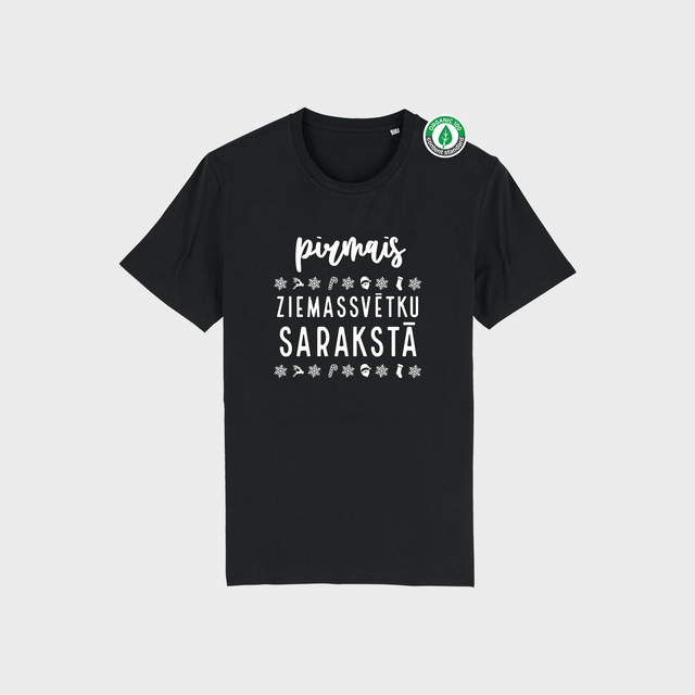 Organiskās kokvilnas T-krekls "Pirmais Ziemassvētku Sarakstā"