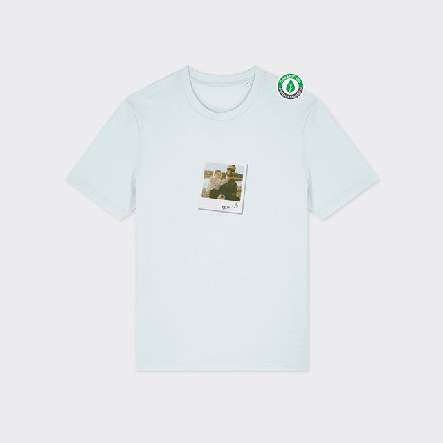 Organiskās kokvilnas T-krekls "Polaroids ar personalizētu foto"