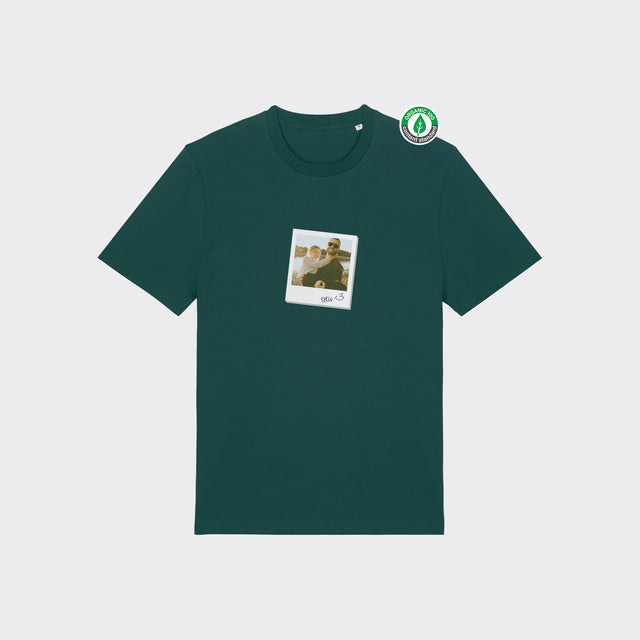 Organiskās kokvilnas T-krekls "Polaroids ar personalizētu foto"