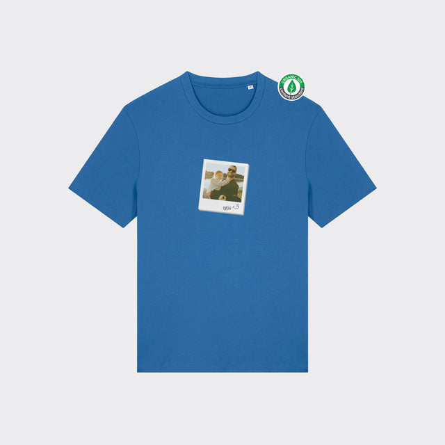 Organiskās kokvilnas T-krekls "Polaroids ar personalizētu foto"