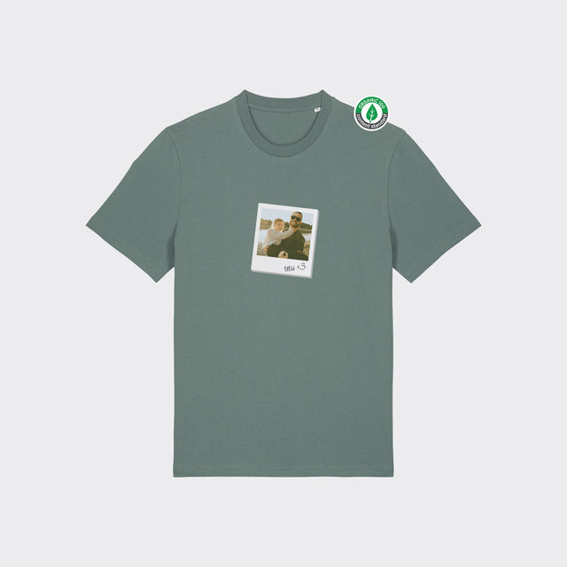 Organiskās kokvilnas T-krekls "Polaroids ar personalizētu foto"