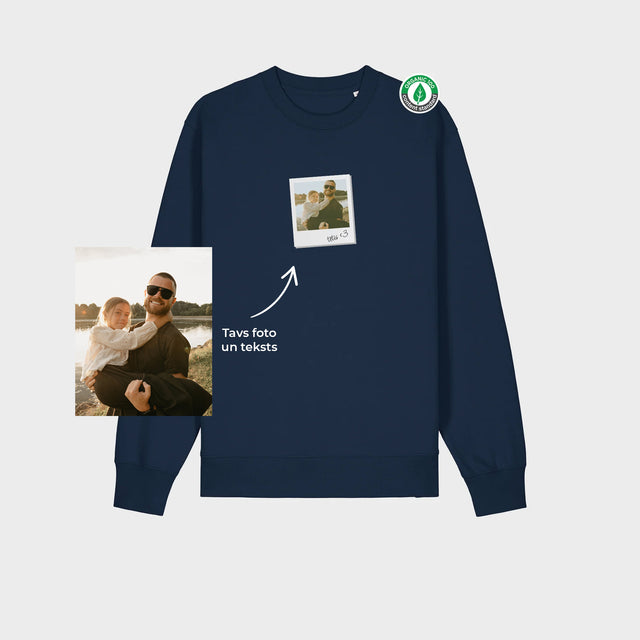 Organiskās kokvilnas džemperis "Polaroids ar personalizētu foto"