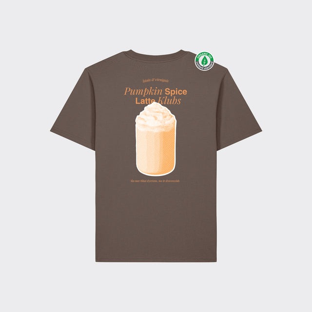 Organiskās kokvilnas T-krekls "Pumpkin spice latte klubs"