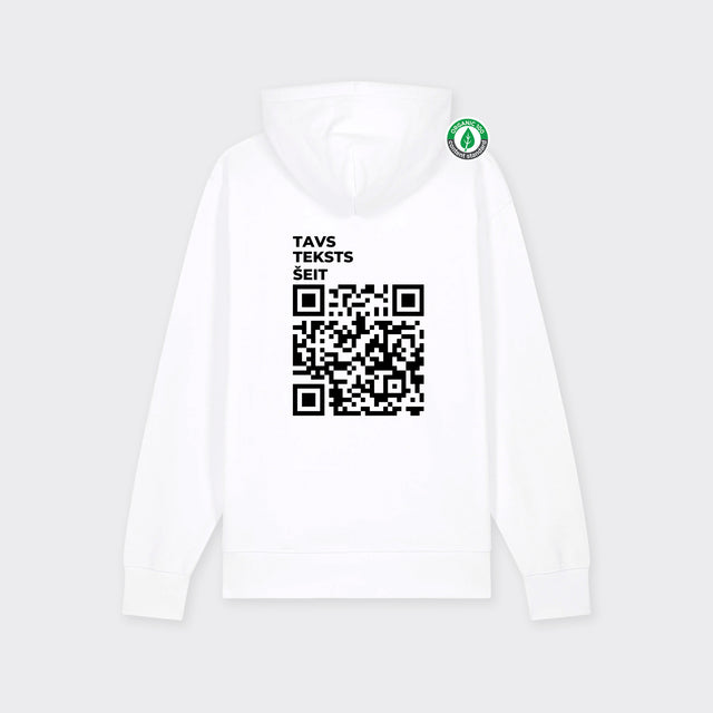 Personalizējams Organiskās kokvilnas hūdijs "QR"