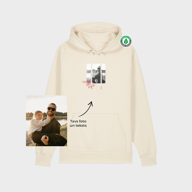 Organiskās kokvilnas hūdijs "Personalizēts retro foto"