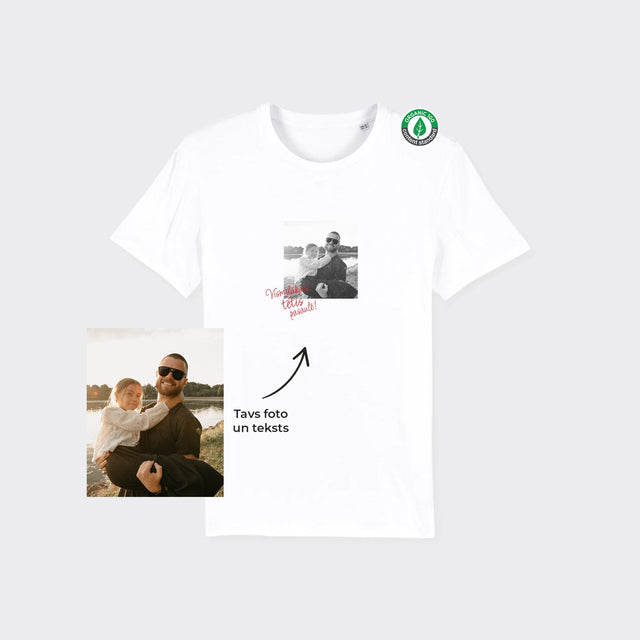 Organiskās kokvilnas T-krekls "Personalizēts retro foto"