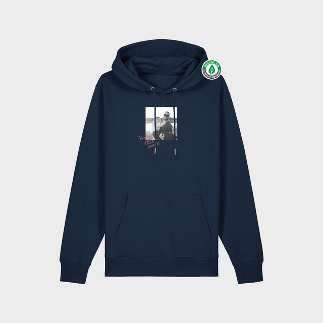 Organiskās kokvilnas hūdijs "Personalizēts retro foto"