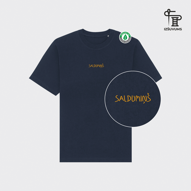 Izšūts organiskās kokvilnas oversized T-krekls "Saldumiņš"